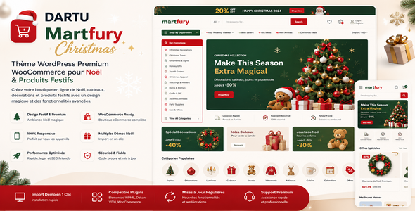 DARTU Martfury Christmas - eCommerce de Noël & Produits Festifs